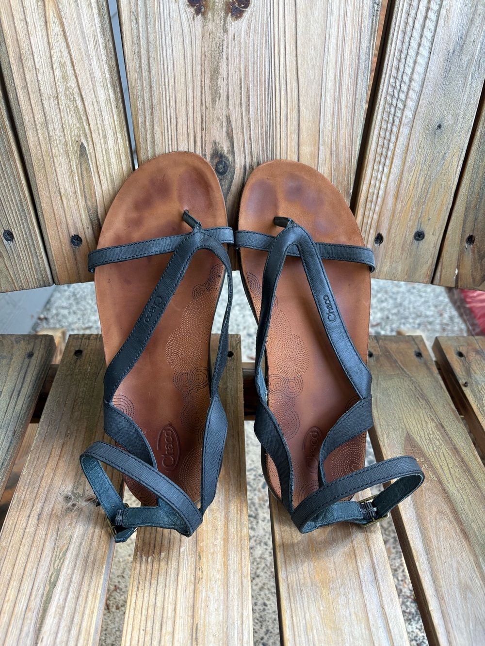 Chaco Sofia Black Leather Sandals Womens Size 8 - Picture 11 of 15